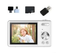 BildeeMait Appareil photo numérique CCD avec vidéo HD 1080p, autofocus 96 MP avec zoom 16x et écran IPS de 2,4" pour enfants et adolescents (blanc 32 Go)