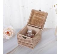 BildeeMait Boîte à clapet en bois de tung massif avec mécanisme de verrouillage pour bijoux, petits outils artisanaux, cube de 10 cm