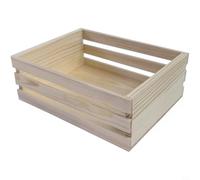 BildeeMait Boîte de rangement rustique en bois de pin pour mini accessoires, panier d'organisation pour maison de poupée, 20 x 15 x 7 cm, beige, lot unique (20 x 15 x 7 cm)