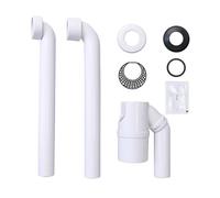 BildeeMait Bonde de vidage anti-odeur 90 degrés pour Geberit, pour bonde d'évier avec piège à cheveux, tuyau réglable en polypropylène EPDM blanc