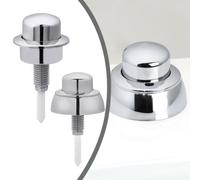 BildeeMait Bouton de chasse d'eau simple de rechange pour WC Siamp 49, mécanisme poussoir chromé, matériau ABS robuste, finition argentée