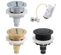BildeeMait Bouton poussoir pour double chasse d'eau, ABS pour valve de rechange d'eau pour réservoir de réservoir, mise à niveau élégante du luminaire de salle de bain noir doré