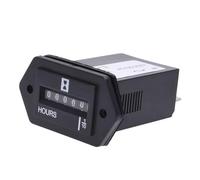 BildeeMait Compteur horaire mécanique numérique pour diesel, 6 V-80 V DC, haute précision, affichage 0-99999,9 heures, noir HM002
