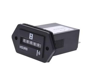 BildeeMait Compteur horaire mécanique numérique pour diesel, 6 V-80 V DC, haute précision, affichage 0-99999,9 heures, noir HM002