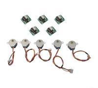 BildeeMait DC 5 V 28BYJ-48 Ensemble de moteur pas à pas à engrenage 4 phases avec module pilote ULN2003, interface standard de couple de 34,3 mN.m pour Arduino éducation et automatisation