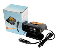 BildeeMait Dégivreur portable pour voiture - 12 V - Dégivreur et désembuage 2 en 1 - Chauffage/refroidissement rapide - Chauffage automobile - Désembuage - Ventilateur de chauffage de véhicule (orange
