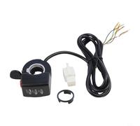BildeeMait E-for Bike Thumb Throttle with for Red Self-Lock Switch and LED Battery Gauge, 24V 36V 48V Speed Control Electric Scooter Electric Scooter 22.2mm Guidon (48V)
