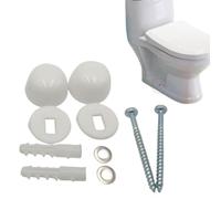 BildeeMait Ensemble de boulons d'ancrage de bidet pour WC - Kit de fixation coudé au sol avec vis et couvercles pour cuvette de WC - Pour lavabo semi-piédestal - Plastique blanc et ferrures