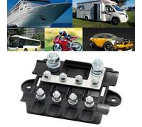 BildeeMait Fusibles à 5 voies, 12 V 24 V pour une distribution d'énergie robuste, capacité de 500 A, design ABS robuste automobile pour marine