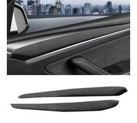 BildeeMait Garniture de panneau de porte en daim pour Tesla Model 3 Y 2017-2022, bandes décoratives intérieures noires