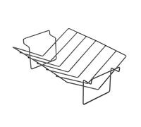 BildeeMait Grille à côtes et rôtissage, support vertical à 6 fentes avec support non métallique, côtes de dinde et grands rôtis, camping en plein air, noir