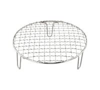BildeeMait Grille de barbecue ronde en acier inoxydable pour camping à la maison C 38,1/50,8/63,5/30,5 cm de diamètre, poli miroir, non chauffant, plateau de gril avec pieds