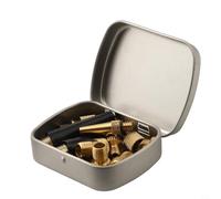 BildeeMait Kit d'adaptateur de valve de pompe à vélo, 17 pièces en métal pour pneus de vélo, ballons de football, matelas gonflables, basket-ball avec boîte de rangement en fer