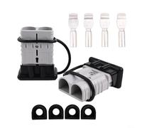 BildeeMait Kit de connecteur d'alimentation 350 A à connexion rapide pour câble 2/0 AWG 12 V-36 V CC avec bottes en caoutchouc et bornes en cuivre plaqué argent