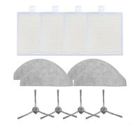 Bildeemait Kit de remplacement pour Vyzzle D10 pour Ilife pour V20 pour Laresar pour L10 pour Roidmi Eve Rooks, 4 filtres + 4 chiffons à franges + 4 brosses latérales (A)