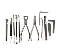 BildeeMait Kit de réparation de saxophone 12 pièces, pour entretien en acier inoxydable, saxophone, clarinette, flûte, hautbois, coussin de nivellement, outils de crochet avec sac