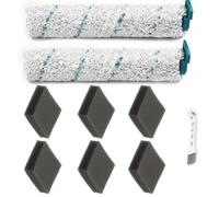 BildeeMait Kit de rouleau microfibre et filtre pour Leifheit Regulus PowerVac, 2 rouleaux de brosse et 6 éponges de nettoyage LH11914 LH11922 LH11923