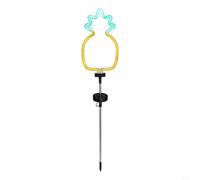 BildeeMait Lampes de jardin néon à énergie solaire en forme d'ananas et cocotier, décoration extérieure pour allée, pelouse (ananas)