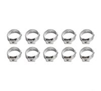 BildeeMait Lot de 10 colliers de serrage à oreille unique en acier inoxydable pour tuyaux PEX de 7 à 14 mm, bague d'étanchéité à 360° avec design cochléaire (11,3 mm)