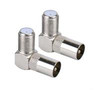 BildeeMait Lot de 2 adaptateurs F vers RF 90 degrés à angle droit pour récepteur satellite Freeview Freesat