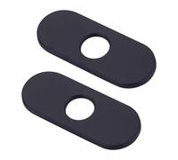 BildeeMait Lot de 2 cache-trous pour robinet d'évier de cuisine en acier inoxydable 304 - 160 mm x 36 mm - Chrome et noir