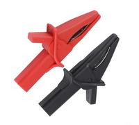BildeeMait Lot de 2 pinces crocodiles isolées avec prise de 4 mm et ouverture de mâchoire de 30 mm pour câble de test de voiture HT30A et oscilloscope DSO3064 Noir et rouge