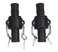 BildeeMait Lot de 2 raccords de type et E Cam et Groove - Adaptateurs cannelés en polypropylène noir - Pompe de 2,5 cm - 3 cm - 3,8 cm - 5,1 cm - Connexion rapide (3,8 cm)