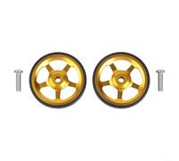 BildeeMait Lot de 2 roues de vélo pliables en alliage d'aluminium et caoutchouc pour Brompton, 60 mm avec roulements (doré)