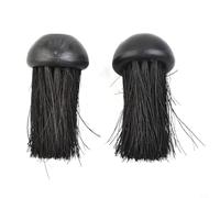 BildeeMait Lot de 2 têtes de brosse rondes de rechange pour nettoyage de cheminée, poils de noix de coco avec ajustement fileté