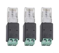 BildeeMait Lot de 3 convertisseurs RJ45 vers RS485 A vers PIN4 B vers PIN5 pour transmission de données industrielles, construction en métal et plastique, vert