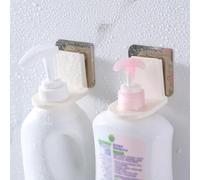 BildeeMait Lot de 3 supports muraux pour shampooing avec ventouse pour bouteilles de gel douche, 6 x 6 x 5,3 cm, blanc, matériau PP, supporte jusqu'à 2 kg, pas de perçage nécessaire