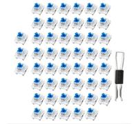 BildeeMait Lot de 35 commutateurs tactiles de clavier mécanique à 3 broches avec extracteur de oîtier transparent pour rétroéclairage LED, sensation de clic, lot de 35 (50 pièces)