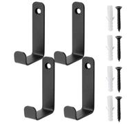 BildeeMait Lot de 4 crochets muraux en forme de L pour garage, atelier, cuisine, rangement en acier laminé à froid, 62 x 33,8 mm