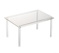 BildeeMait Lot de 4 organiseurs d'armoire empilables en acrylique transparent à 2 niveaux pour comptoir, 4 mm d'épaisseur, étagère de rangement pour bocaux, bouteilles, tasses, facile à nettoyer sous