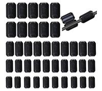 BildeeMait Lot de 40 clips en ferrite pour noyau de bague RFI Réduction du bruit 5 mm 7 mm 9 mm 13 mm Ni-Zn Clips de câble