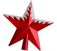 BildeeMait Lot de boules de Noël rouges et beignets en PVC avec étoile classique, décorations de vacances en plastique pour sapin de Noël, couronnes et présentations festives (F)