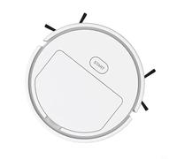 BildeeMait Mini robot pour aspirateur avec brosses double face, fonction balayage et balai silencieux, espaces restreints et propriétaires d'animaux (blanc)