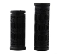 BildeeMait Poignées de guidon de vélo de montagne avec design torsadé, pour un maintien sûr en TPR, convient aux barres de 22,2 mm, options longues et courtes confortables, paire noire (90 mm + 75 mm)