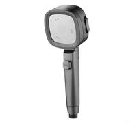 BildeeMait Pommeau de douche ABS avec bouton pause, 3 modes d'eau réglables pour économiser l'eau, pulvérisation haute pression pour systèmes à faible débit, contrôle d'arrêt One-Touch, gris