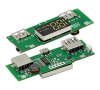 BildeeMait Power Bank Module de charge avec affichage numérique double sortie USB 5 V 2,4 A/1 A pour chargeur portable DIY PCB vert 68 x 27 x 9 mm (5 V 2 A 1 A)