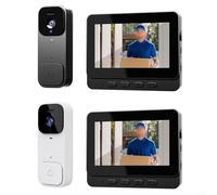 BildeeMait Sonnette vidéo intelligente sans fil avec écran de 4,3 pouces, caméra interphone bidirectionnelle HD, longue durée de vie, pas de câblage nécessaire, moniteur visuel pour entrée de porte