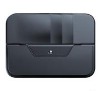 BildeeMait Support de rangement pour pare-soleil de véhicule pour lunettes de soleil, documents, stylos - Rabat magnétique sécurisé en cuir synthétique - Organiseur essentiel de conduite noir 20,3 x