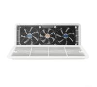 BildeeMait Ventilateur latéral triple échappement 12 V avec grille de protection en maille, refroidissement silencieux pour réfrigérateur ou climatisation, ABS, 479 x 189 mm, pour camping-car