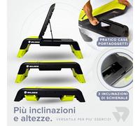 BILDER - Banc pour entraînement cardio et force, stepper fitness maison et banc de gym multifonction pour abdominaux et poids, hauteur et inclinaison réglables, capacité de charge 150 kg exercices à