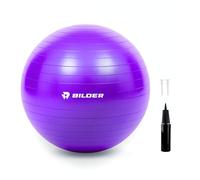 BILDER - Fitball antidérapant avec pompe de gonflage incluse, balle de fitness Pilates résistante et anti-éclatement pour chauffage, exercices, gymnastique et yoga - Outils de gym maison et bureau, 65