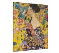 Bilderdepot24 Art Print - Vieux maîtres - Gustav Klimt - Femme avec Ventilateur - 90x120 cm XXL - Images sur Toile - Toile déco imprimée - Tableau Toile - Photo sur Toile