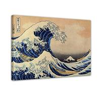 Bilderdepot24 Art Print - Vieux maîtres - Katsushika Hokusai - La Grande Vague au Large de Kanagawa - 80x60 cm - Images sur Toile - Toile déco imprimée - Tableau Toile - Photo sur Toile
