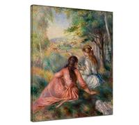 Bilderdepot24 Art Print - vieux maîtres - Pierre-Auguste Renoir - Jeunes filles dans la Prairie - 60x80 cm - Images sur toile - toile déco imprimée - tableau toile - photo sur toile