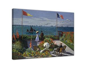 Bilderdepot24 Image de toile - Vieux Maîtres - Claude Monet - La terrasse de l'adresse Sainte - 40x30 cm - Images sur toile - toile déco imprimée - tableau toile - photo sur toile