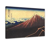 Bilderdepot24 Image de Toile - Vieux Maîtres - Katsushika Hokusai - Orages sous Le Sommet - 50x40 cm - Images sur Toile - Toile déco imprimée - Tableau Toile - Photo sur Toile
